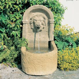Kleiner Deko Gartenbrunnen mit Lwe - Favory