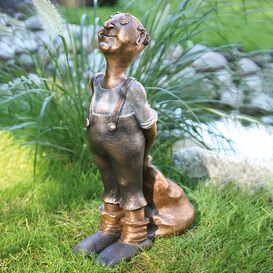 Limitierte Gartenfigur aus Bronze - lterer Mann -...