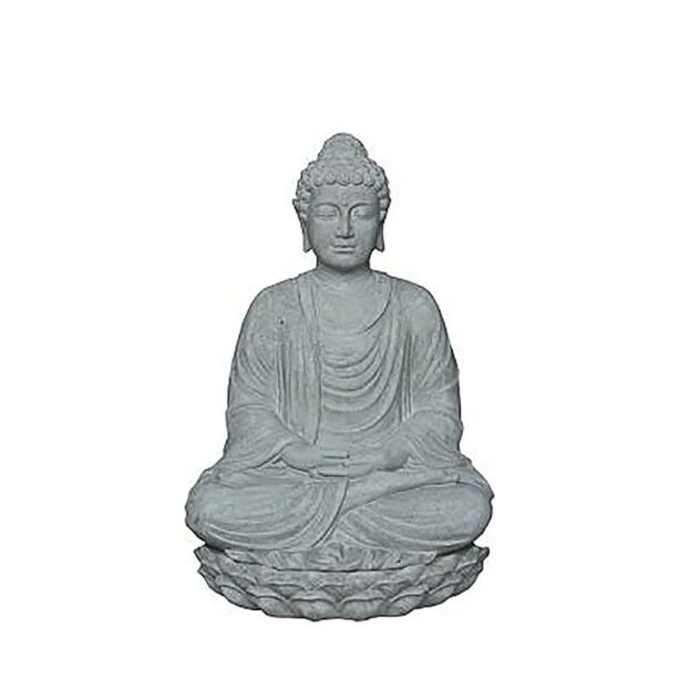 Sitzender Buddha als Gartendeko - Polystone grau - Perinaldo