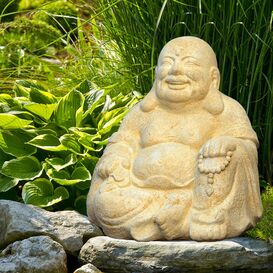 Lucky Buddha Figur aus Stein - Samadhi