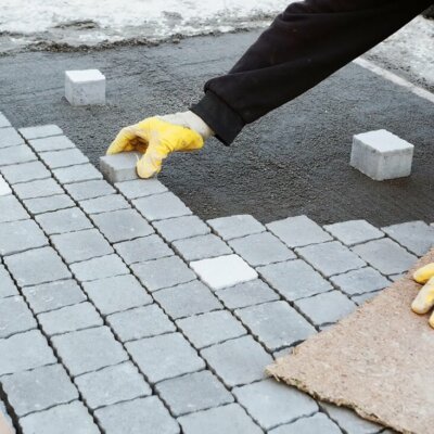 Pflastersteine als Terrassenboden