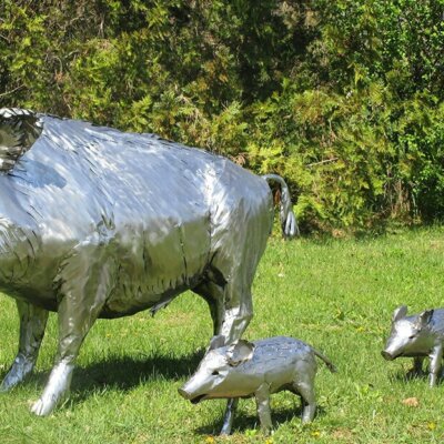 Wildschweinfamilie als Dekofiguren