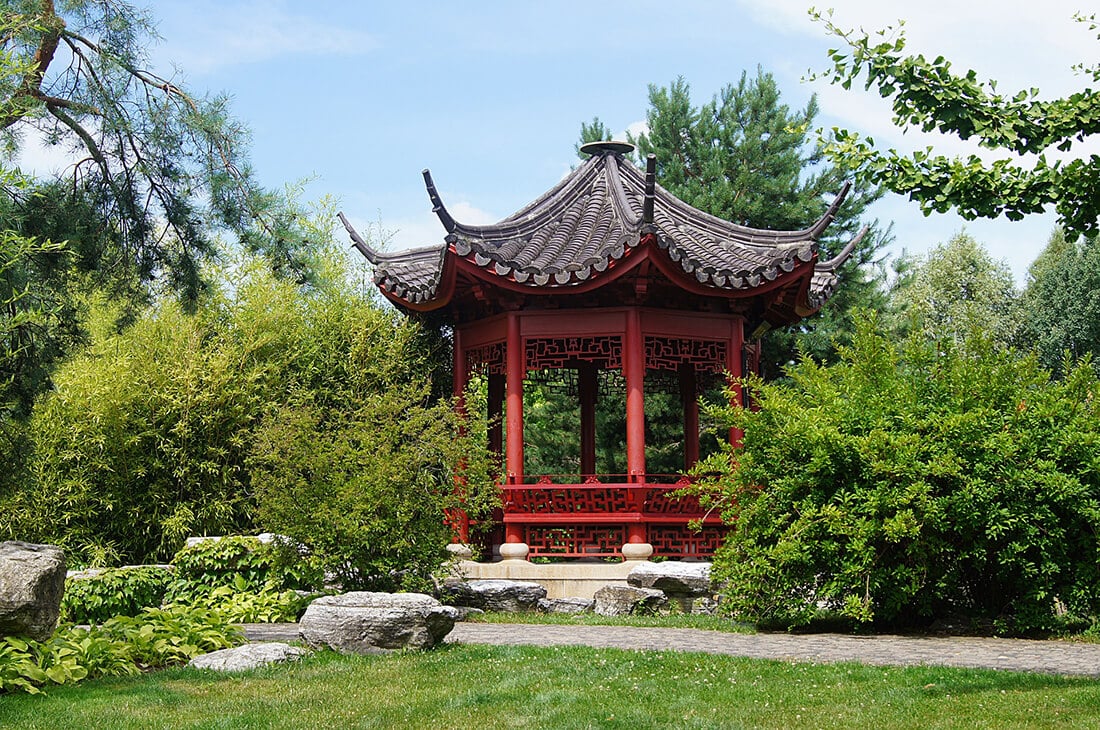 Gartenpavillon im japanischen Stil. 