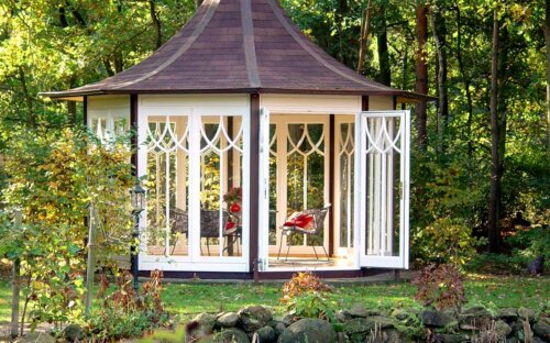 Garten-Pavillon aus Holz  Metall & Alu