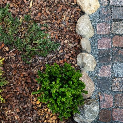 Gartenweg mit Kopfsteinpflaster aus Granit © Shutterstock - ronstik