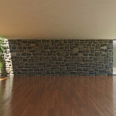 Holzboden-und-Steinmauer © henki - Depositphotos.com