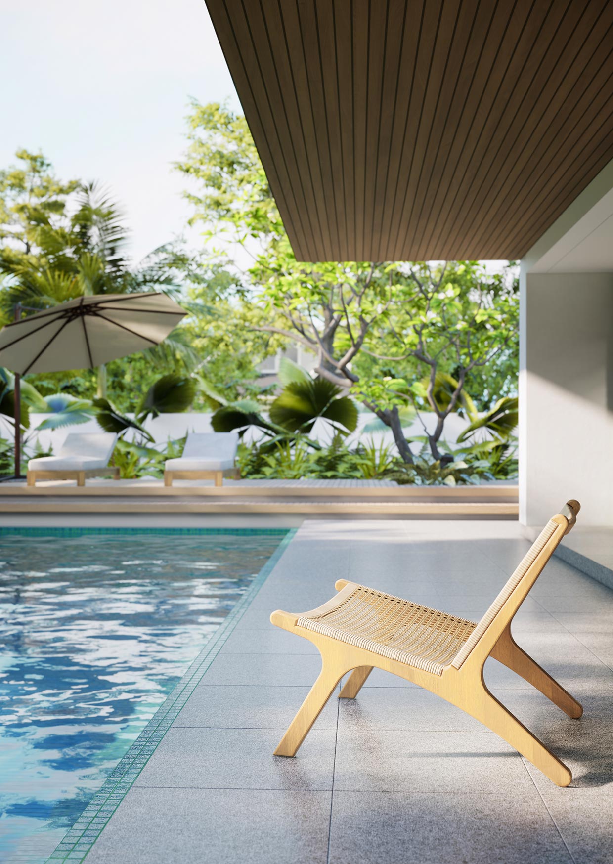 terrassenueberdachung modern pool