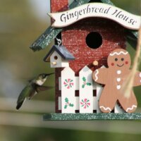 Winterlich gestaltetes Vogelhaus