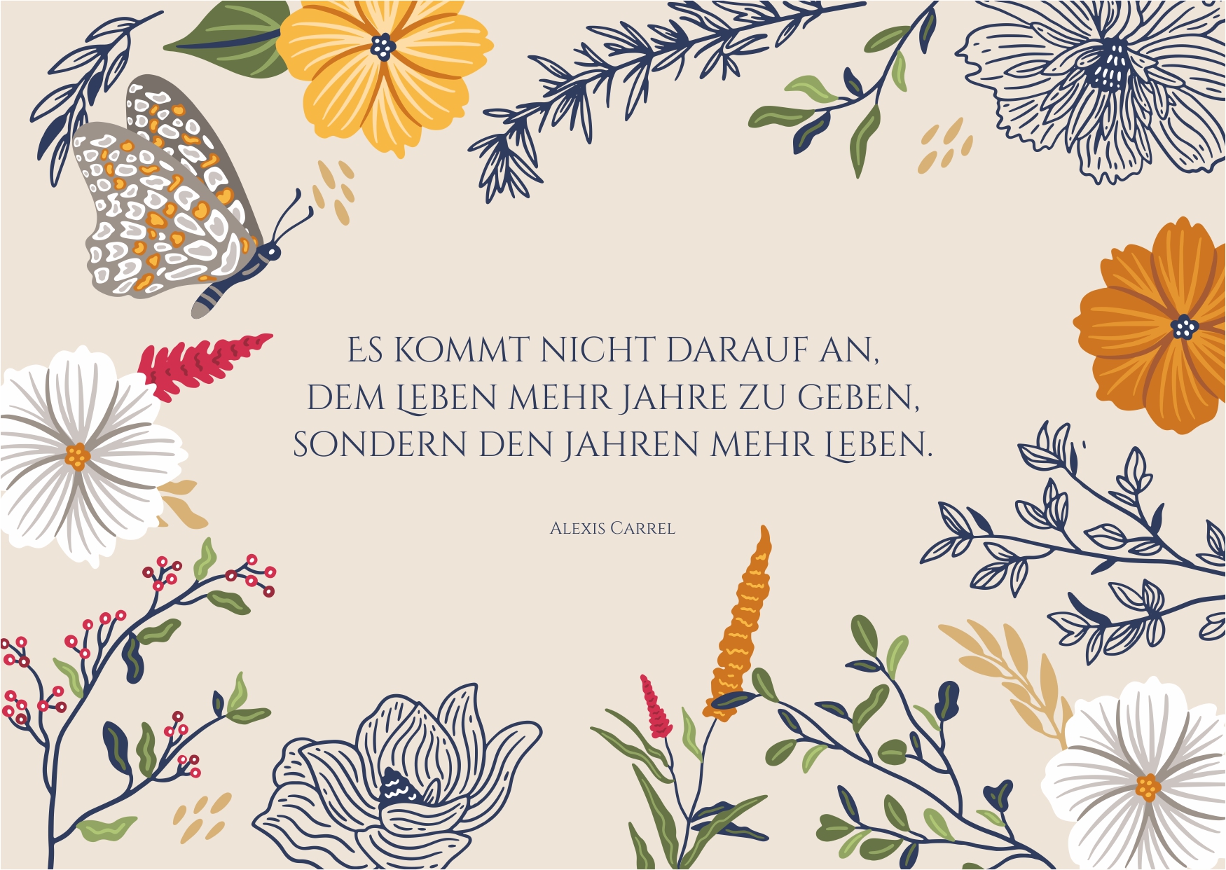 Geburtstagskarte mit Zitaten zum Geburtstag