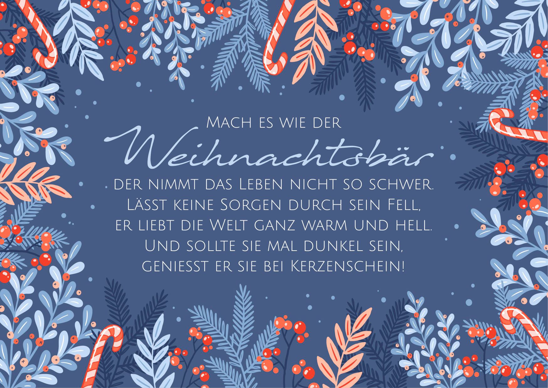 Spruchkarte Weihnachtsbär