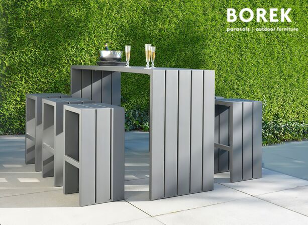 Bar Tisch für den Garten - Aluminium - von Borek - 110x200x64cm - Samos Bartisch