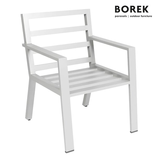 Borek Gartenstuhl aus Aluminium - modern - weiß - Outdoor - Viking Stuhl