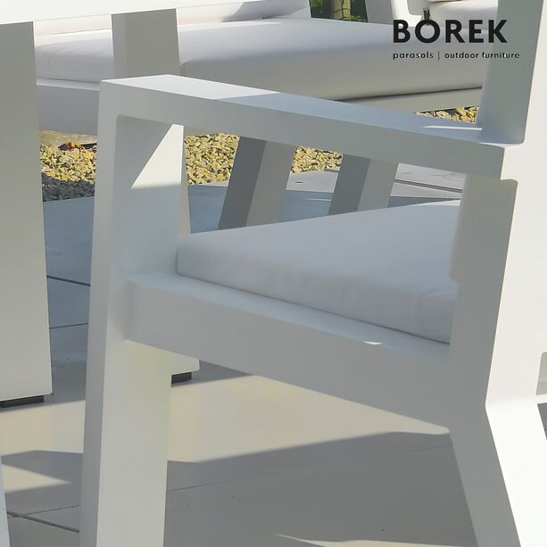 Stuhl für Garten & Terrasse aus Alu - Borek - mit Kissen - Viking Esstischstuhl