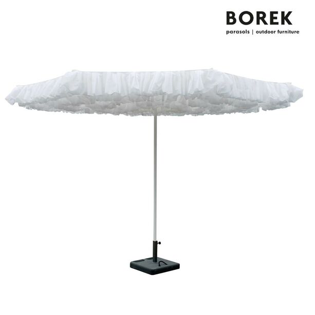 Sonnenschirm weiß - Borek - rund - ausgefallen - Aluminium Rahmen - Monroe Sonnenschirm