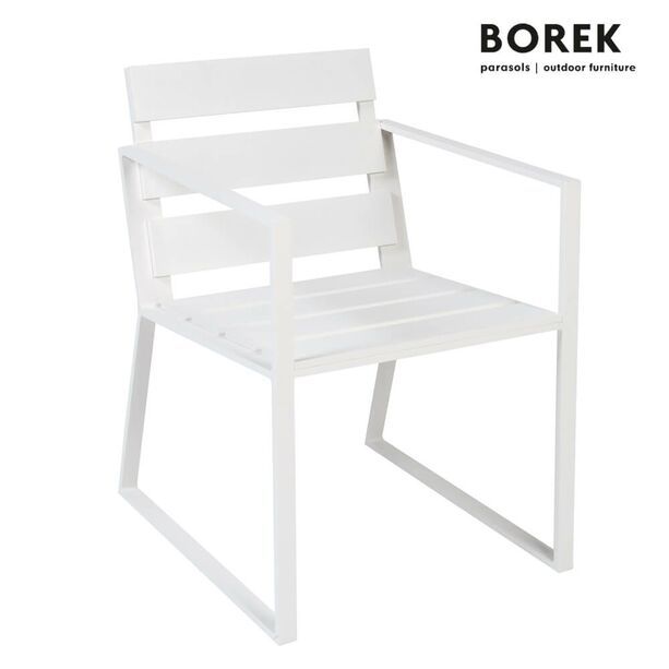 Aluminium Design Gartenstuhl von Borek - weiß - Samos Stuhl