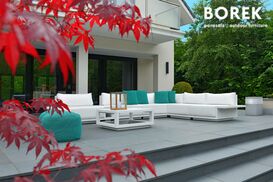 Modernes Garten Loungemodul - Borek - Aluminium - inkl. Kissen - Murcia Sitzmodul rechts / Wei�