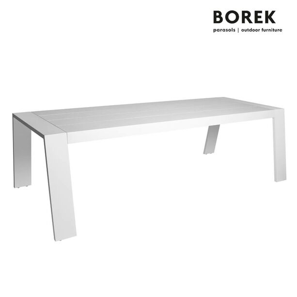 Groer Gartentisch aus Aluminium - Borek - 75x255x116cm - Viking Tisch / Wei
