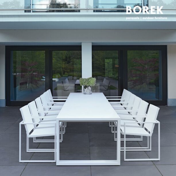 Groer Garten Tisch aus Aluminium - Borek - modern - 75x300x100cm - Vitoria Tisch / Wei
