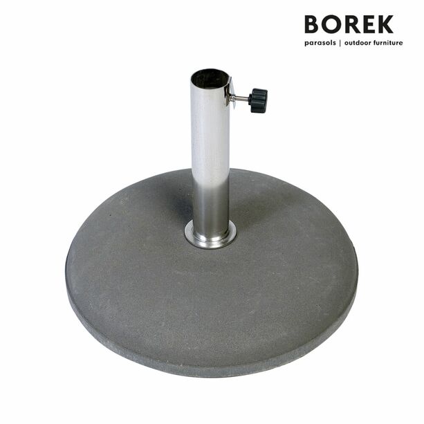 Schirmstnder aus Beton fr Sonnenschirme von Borek - anthrazit - mit Stahlrohr - Beton Schirmstnder / 45kg; 25-55mm Rohrdurchmesser