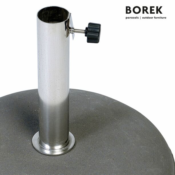 Schirmstnder aus Beton fr Sonnenschirme von Borek - anthrazit - mit Stahlrohr - Beton Schirmstnder / 45kg; 25-55mm Rohrdurchmesser