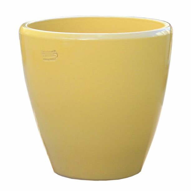 Moderner gelber Blumentopf fr drauen - Keramik winterfest - rund - Akaste Giallo