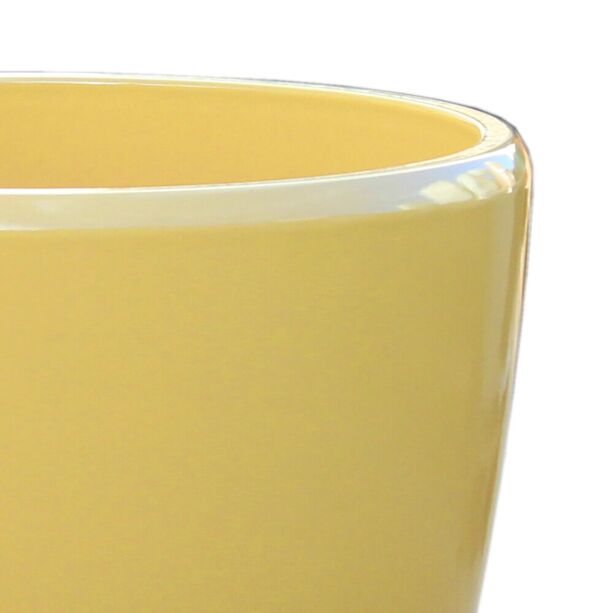 Moderner gelber Blumentopf fr drauen - Keramik winterfest - rund - Akaste Giallo