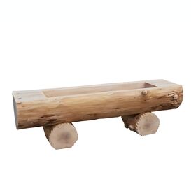 Tiroler Design Holzbrunnen-Trog aus Baumstamm fr den...