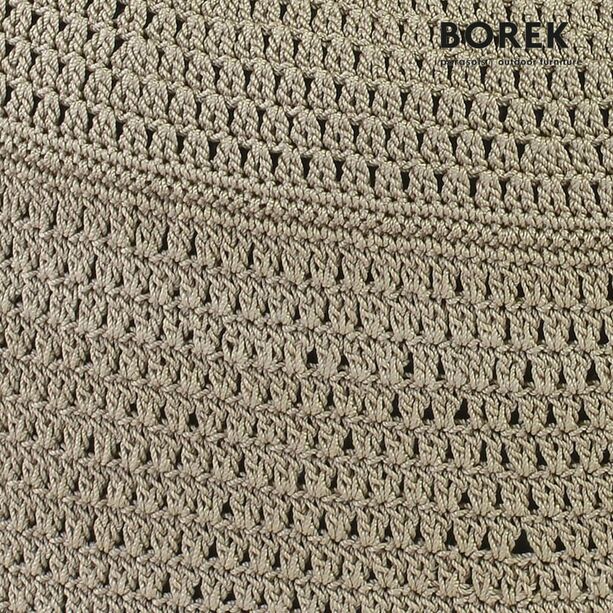 Outdoor Sitzhocker - sandfarben - Borek - Ardenza Seil - Crochette Sitzkissen