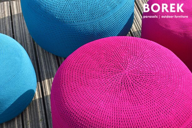 Outdoor Bodenkissen von Borek - Ardenza Seil - fuchsia - Crochette Sitzkissen