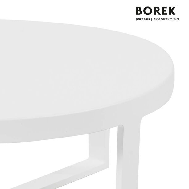 Runder Loungetisch fr drauen - Borek - Aluminium - modern - Force Couchtisch / Wei