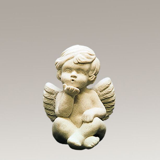 Kleine Deko Steinfigur mit Engel pustend - Charmeur