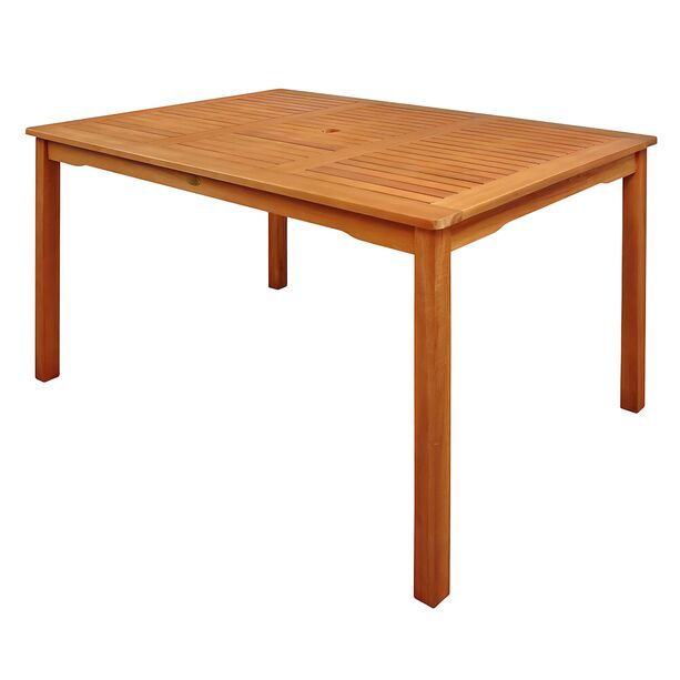 Eckiger Holztisch für Balkon und Garten mit Schirmloch - 135 cm - Corymbia Tisch