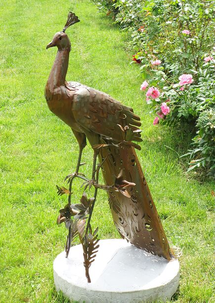 Rost Kunst für den Garten - Vogelskulptur Pfau - Paon