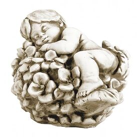 Schlafender Blten Junge aus Steinguss antikgrau - Sinereus
