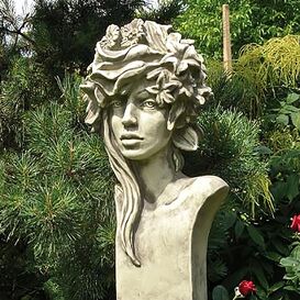 Florale Gartenb�ste aus Steinguss - Aurora / Antikgrau
