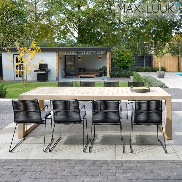 Groer massiver Gartentisch aus Teakholz - rechteckig - Max&Luuk - Mason Gartentisch / 76x300x100cm