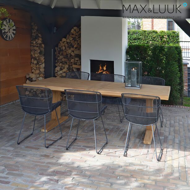 Groer Gartentisch aus Teakholz - stabil - Max&Luuk - Bruce Gartentisch / 76x240x100cm