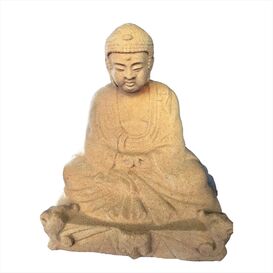Sitzende Buddha Figur aus Steinguss - Mangala