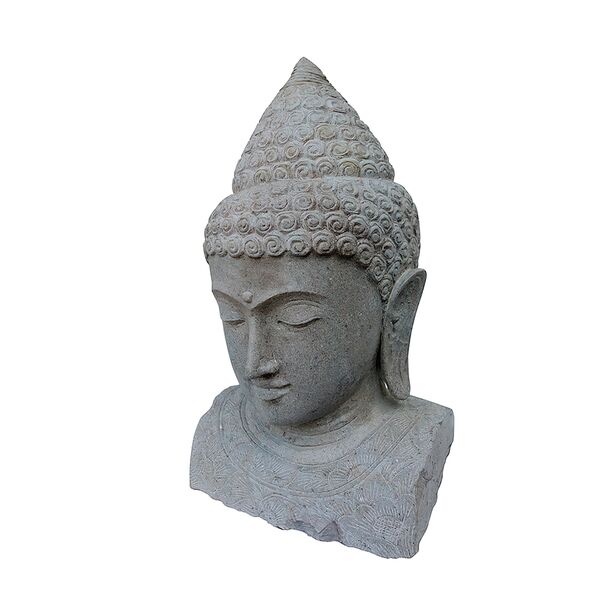 Buddha-Bste aus Flussstein als Gartendekoration - Protomi