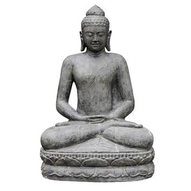 Sitzender Meditations-Buddha Skulptur als Gartendeko -...