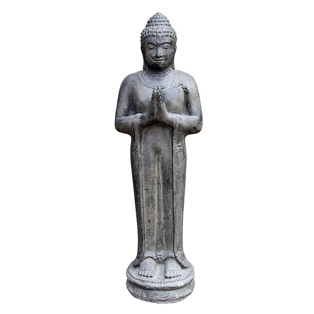 Stehender Buddha aus Steinguss mit Begrungsgeste - Initus