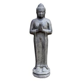 Stehender Buddha aus Steinguss mit Begrungsgeste - Initus