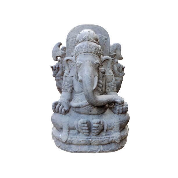 Sitzender Ganesha Gartendeko-Skulptur aus Steinguss - Sedenos