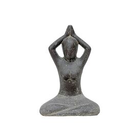 Frauenskulptur in Yoga-Pose aus Steinguss fr den Garten...