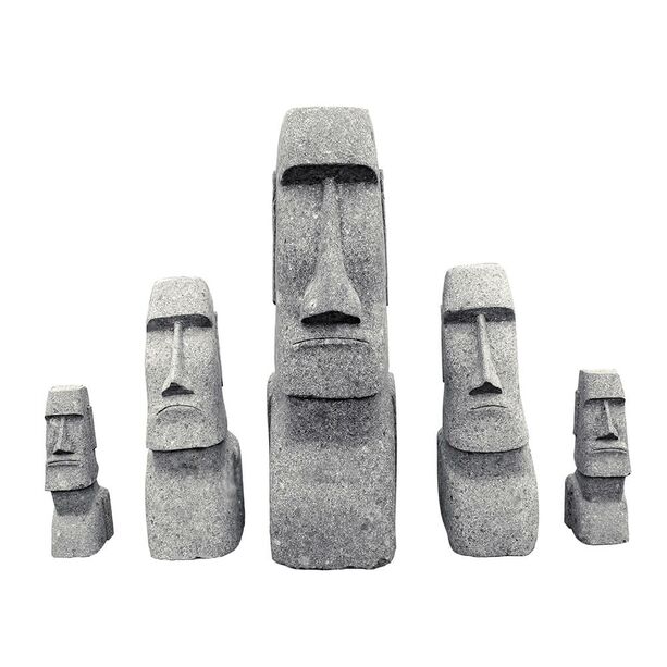 Mystische Moai-Kopf Statue aus Basanit für den Garten - Hotanga