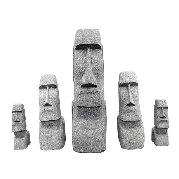 Mystische Moai-Kopf Statue aus Basanit fr den Garten - Hotanga / 250x80x90cm (HxBxT)