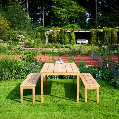 Garten Sitzbank aus Teakholz ohne Lehne - modern - Finn Sitzbank