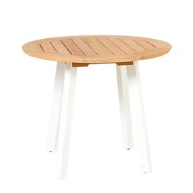 Runder Gartentisch aus Teakholz & weiem Aluminium -...