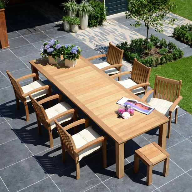 Großer Gartentisch aus Teakholz - modern - eckig - Willow Gartentisch