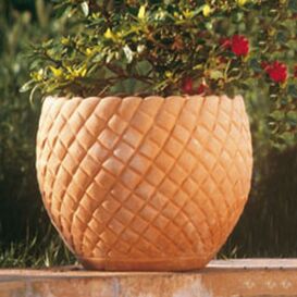 Besonderer Terracotta Blumentopf für Gärten - Piero